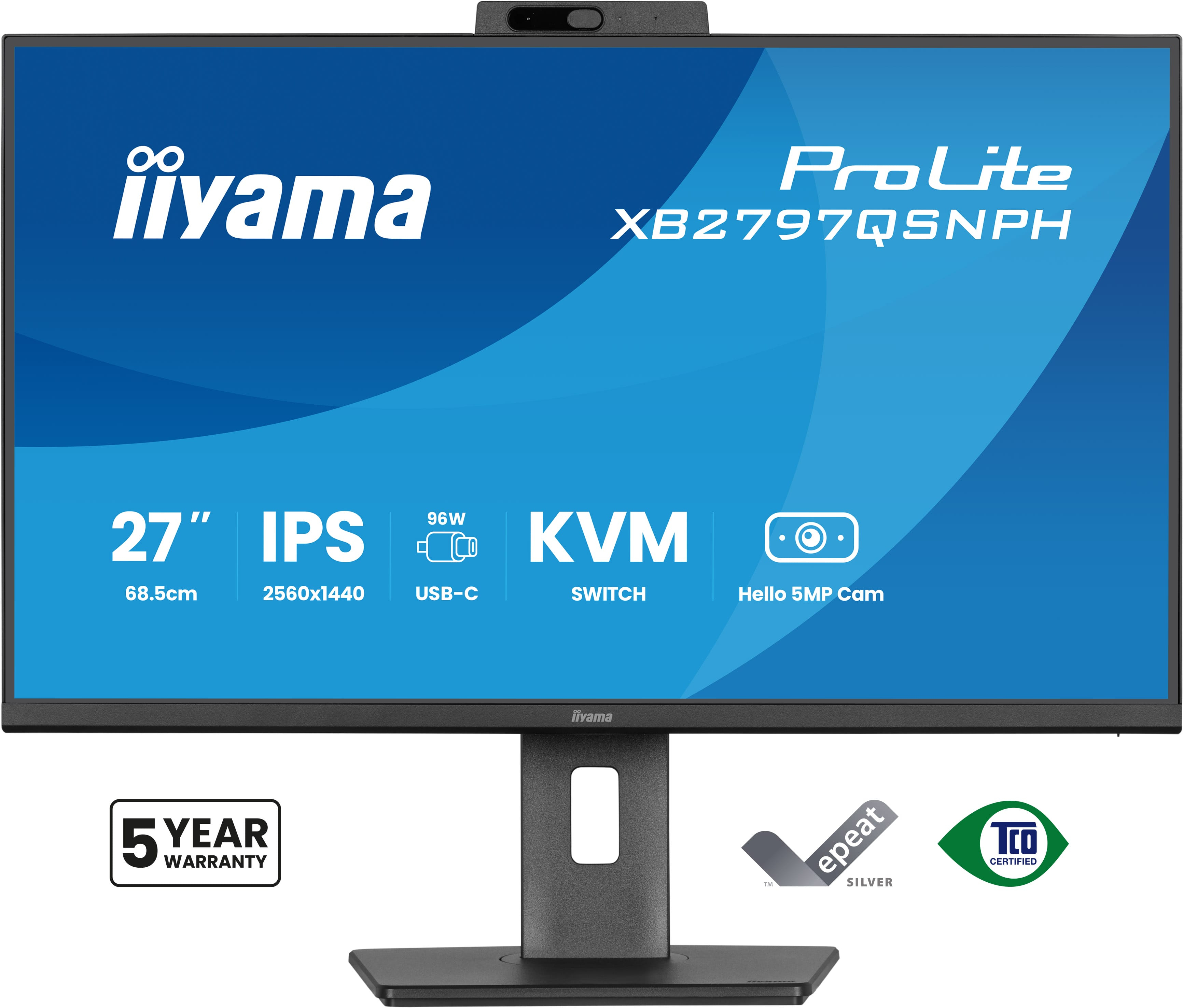 27 Zoll, IPS, KVM, USB-C, Hello 5MP Cam