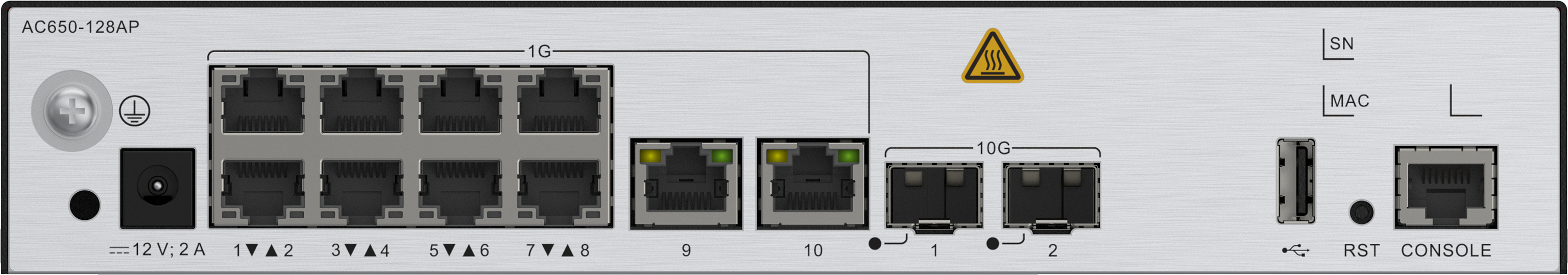 HUAWEI AccessPoint AC650-128AP mainframe (10*GE ports, 2*10GE SFP+ ports, with the AC/DC adapter) HUAWEI AccessPoint AC650-128AP mainframe (10*GE ports, 2*10GE SFP+ ports, with the AC/DC adapter)