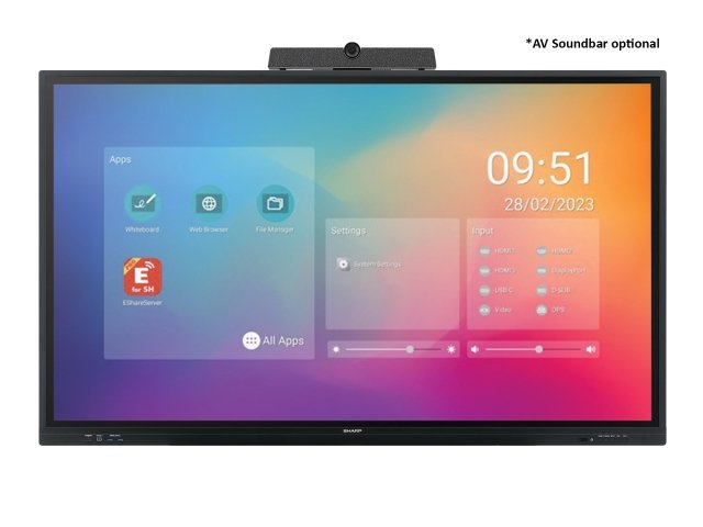 Interaktives Display, Touchscreen, Digitales Whiteboard, Integrierte Kamera, Breitbildschirm