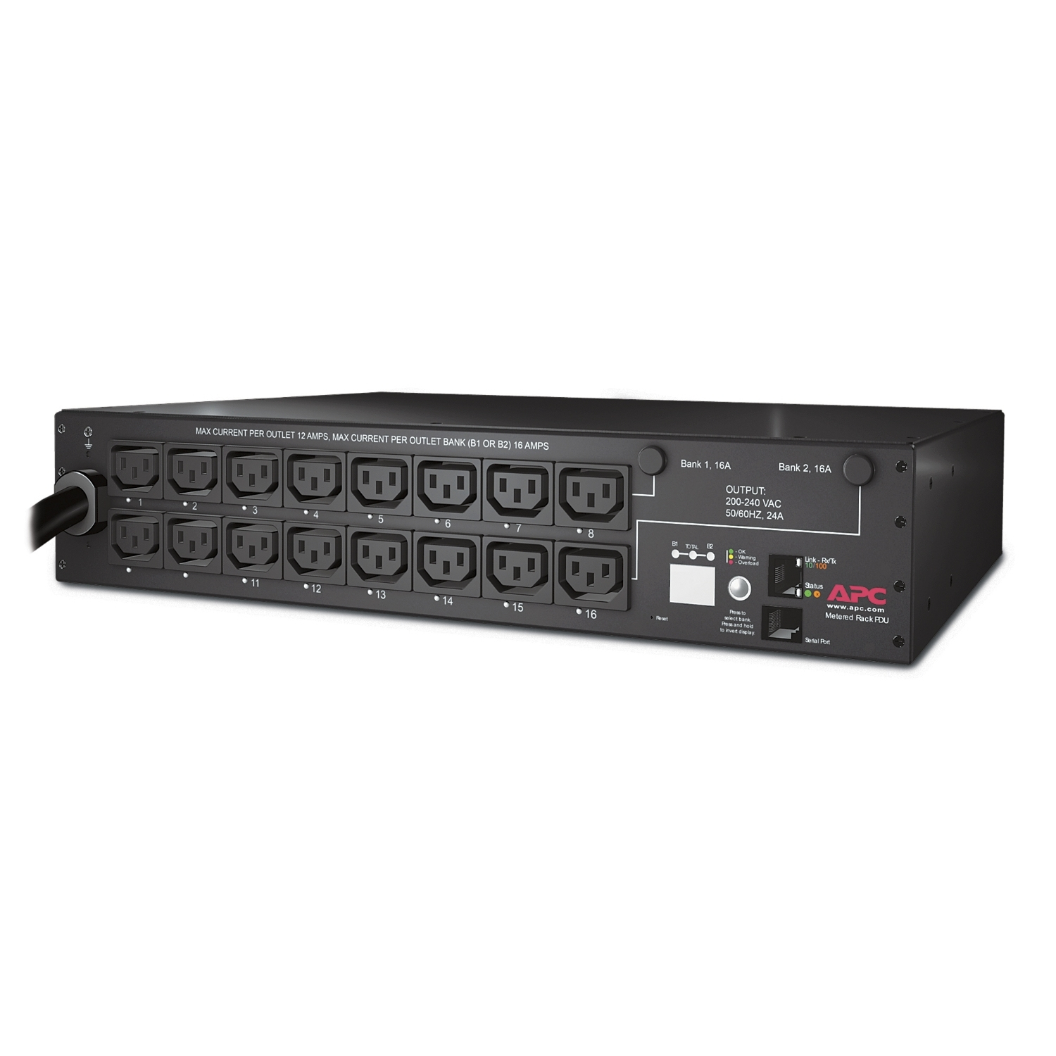 Rack, Steckdosenleiste, 16-Ausgänge, IEC C13, USB-frei