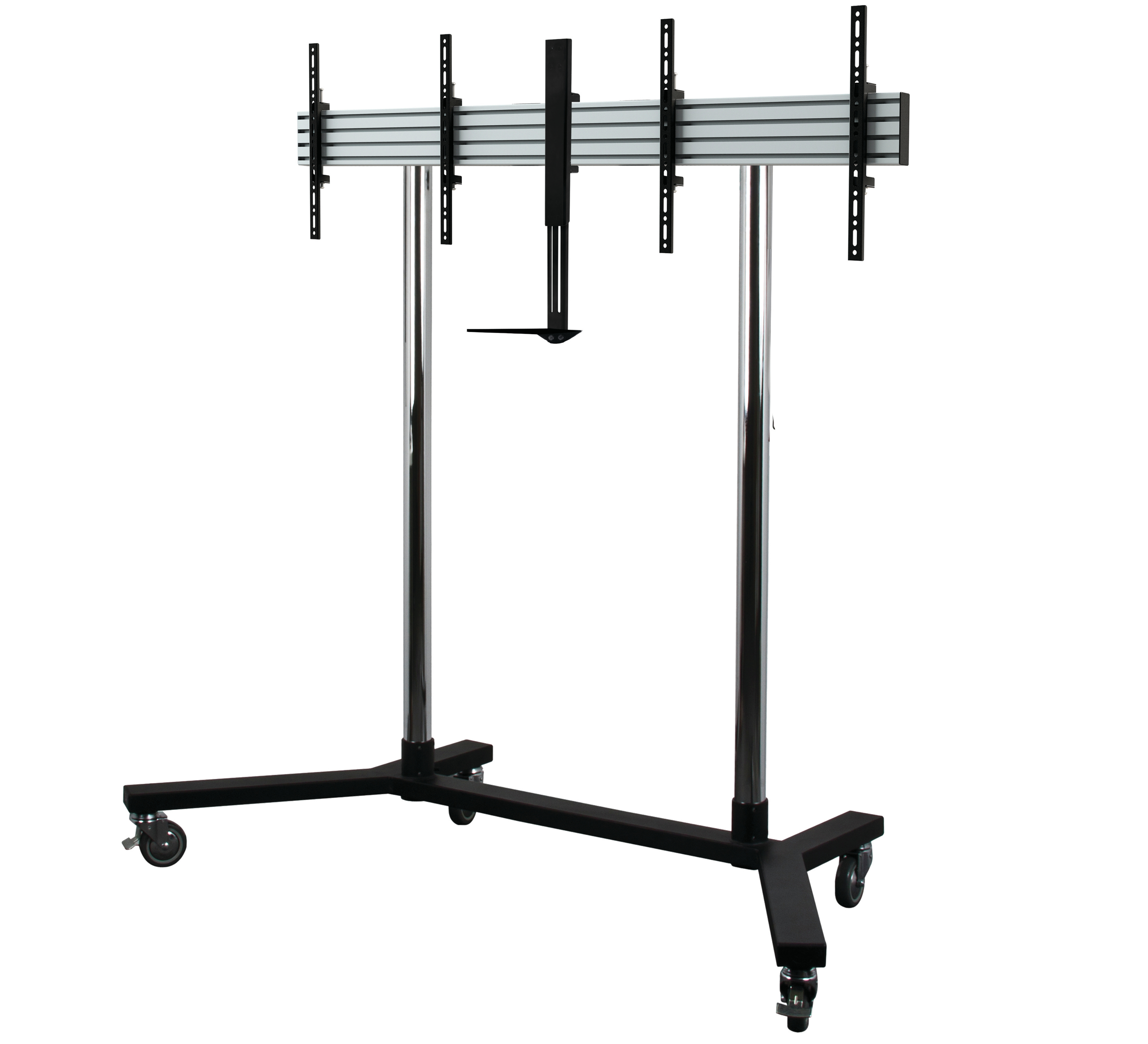 B-TECH SystemX Videokonferenz Rollständer für Dual-Displays nebeneinander mit Kameraablage (VESA 600 x 400) - 1.5m Ø60mm Poles B-TECH SystemX Videokonferenz Rollständer für Dual-Displays nebeneinander mit Kameraablage (VESA 600 x 400) - 1.5m Ø60mm Poles