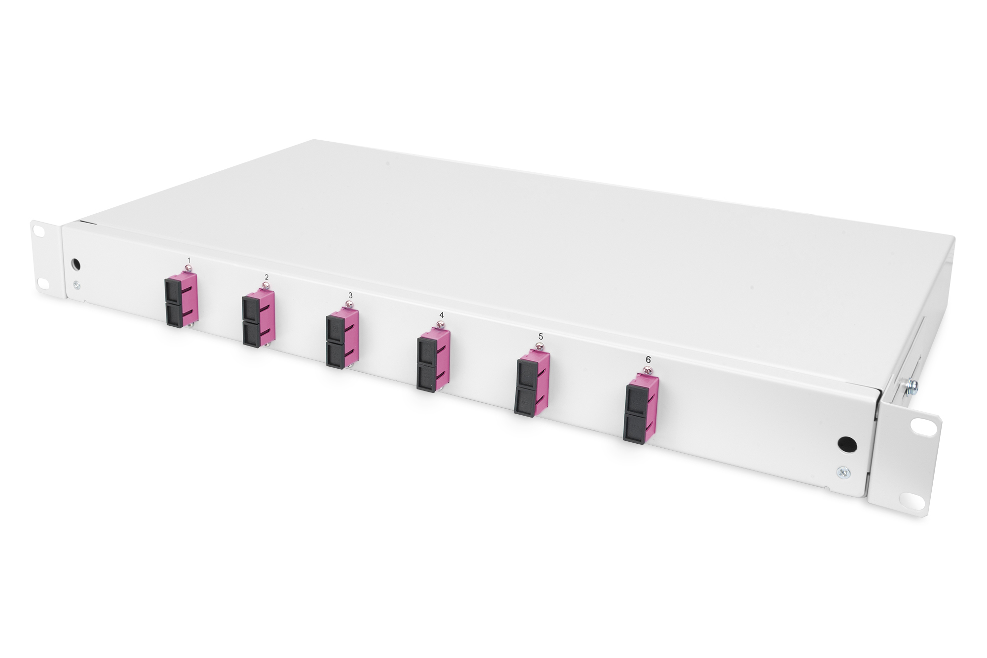 Steckmodul, Patchpanel, 6 Ports, Magenta Schalter, Rackmount 1HE