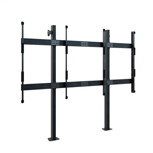 Videowandhalterung, Bodenstütze, Metall, Schwarz, Modulares System