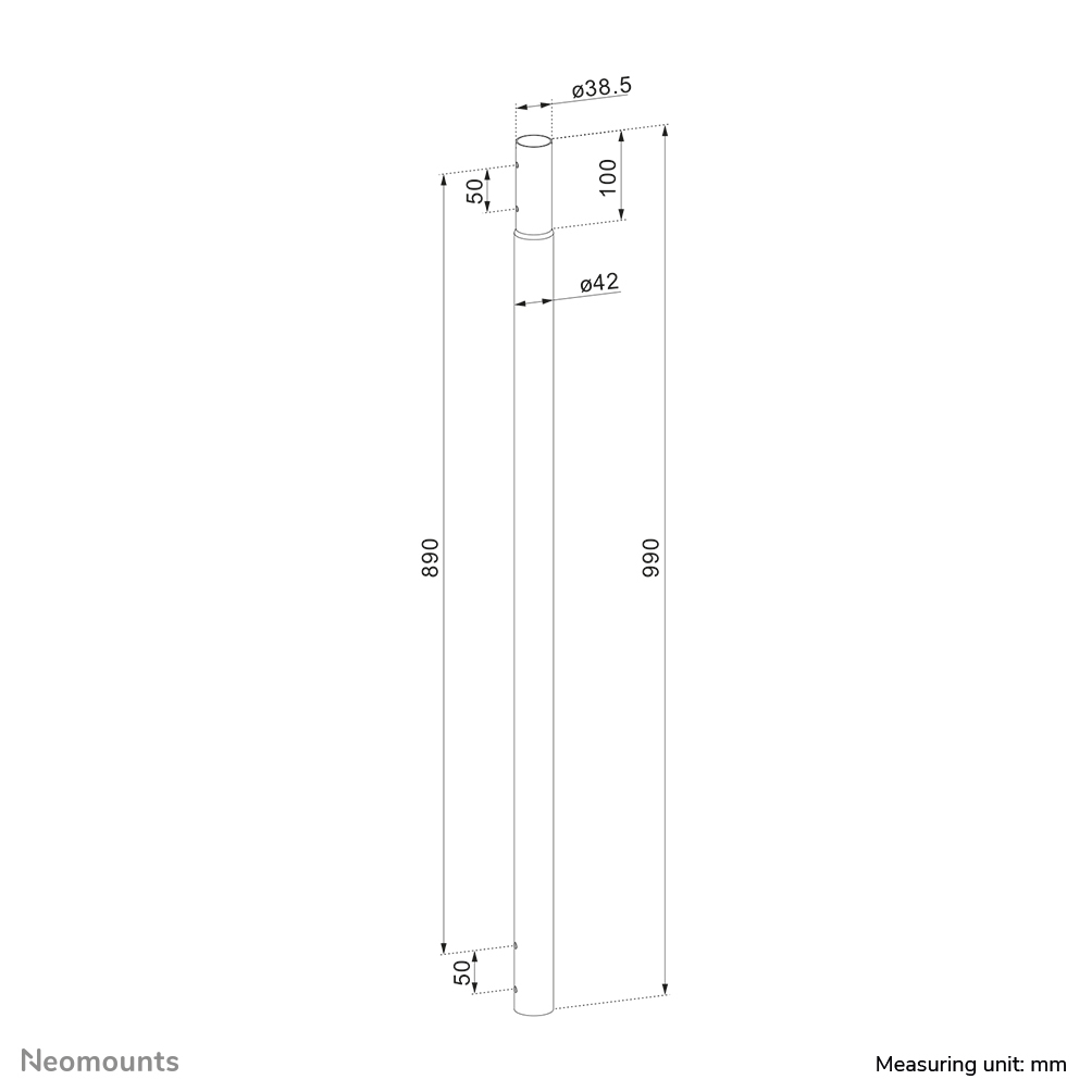 Stahlstange, Teleskopröhre, Zylinder, Konstruktionszeichnung, Neomounts