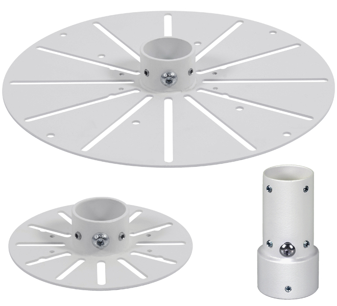 B-TECH SYSTEM V - Flat Screen Ceiling Mount for VESA 100 Fixed Displays - 2m Ø38mm Pole BT5970-FD200/W