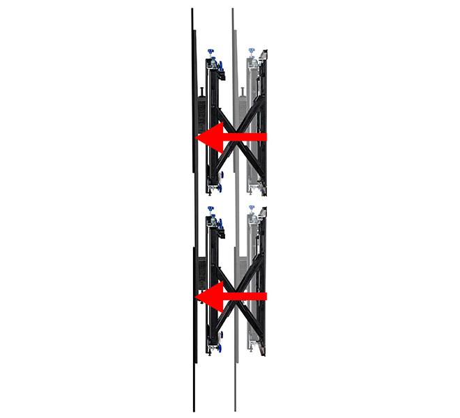 B-TECH SYSTEM X - Soft-Open Full Service Portrait Wall Mount For LG 110UM5J-B (VESA 1600 x 800) BT9925/B