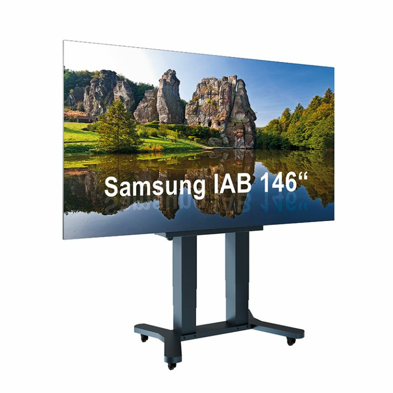 Digitales Display, 146 Zoll, Flachbildschirm, Standfuß mit Rollen, Landschaftsbildschirm