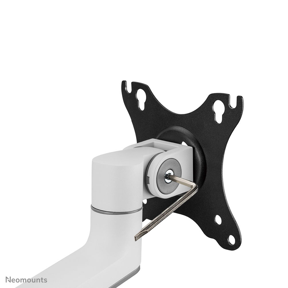 Neomounts Monitor-Tischhalterung - Klemme /Bolzen - 8 kg - 43,2 cm (17") - 68,6 cm (27") - 100 x 100 mm - Weiß