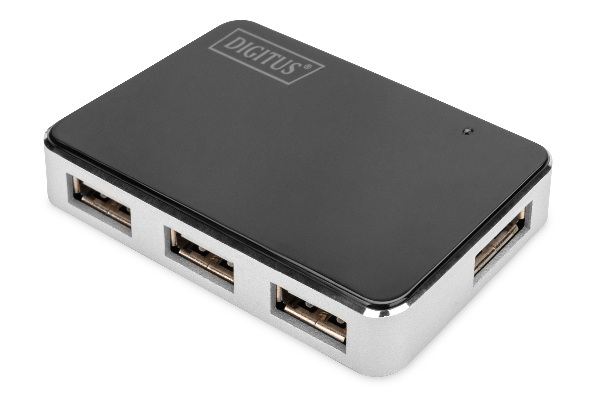 USB-Hub, 4-Port, extern, Aluminium, schwarz