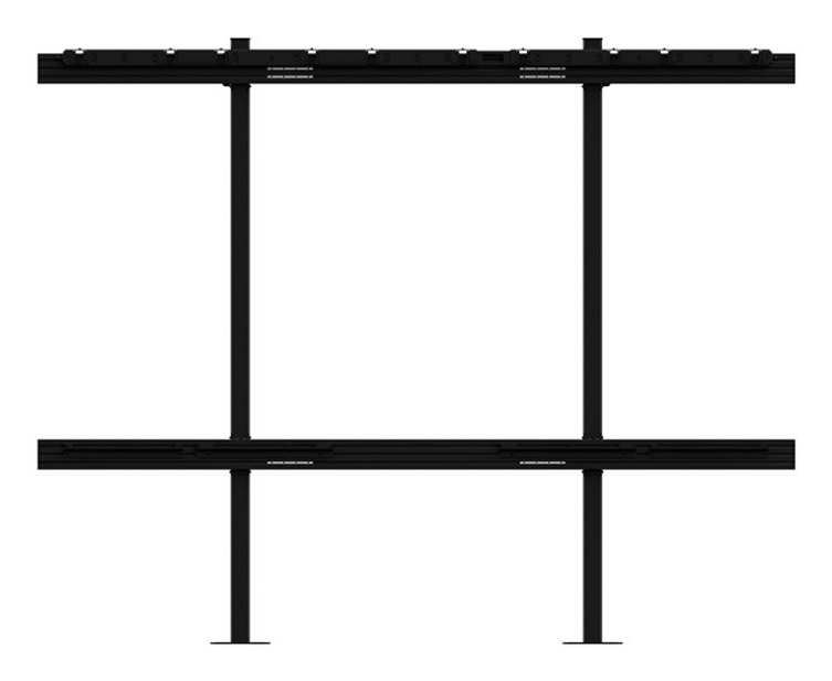 Metallregal, Schwarzes Regal, Wandregal, Querstreben, Metallkonstruktion
