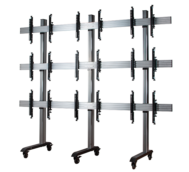 B-TECH SYSTEM X - 3 x 3 Universal Mobile Videowall Mounting System with Micro-Adjustment for 46-55" Displays BT8371-3x3/BS B-TECH SYSTEM X - 3 x 3 Universal Mobile Videowall Mounting System with Micro-Adjustment for 46-55" Displays BT8371-3x3/BS