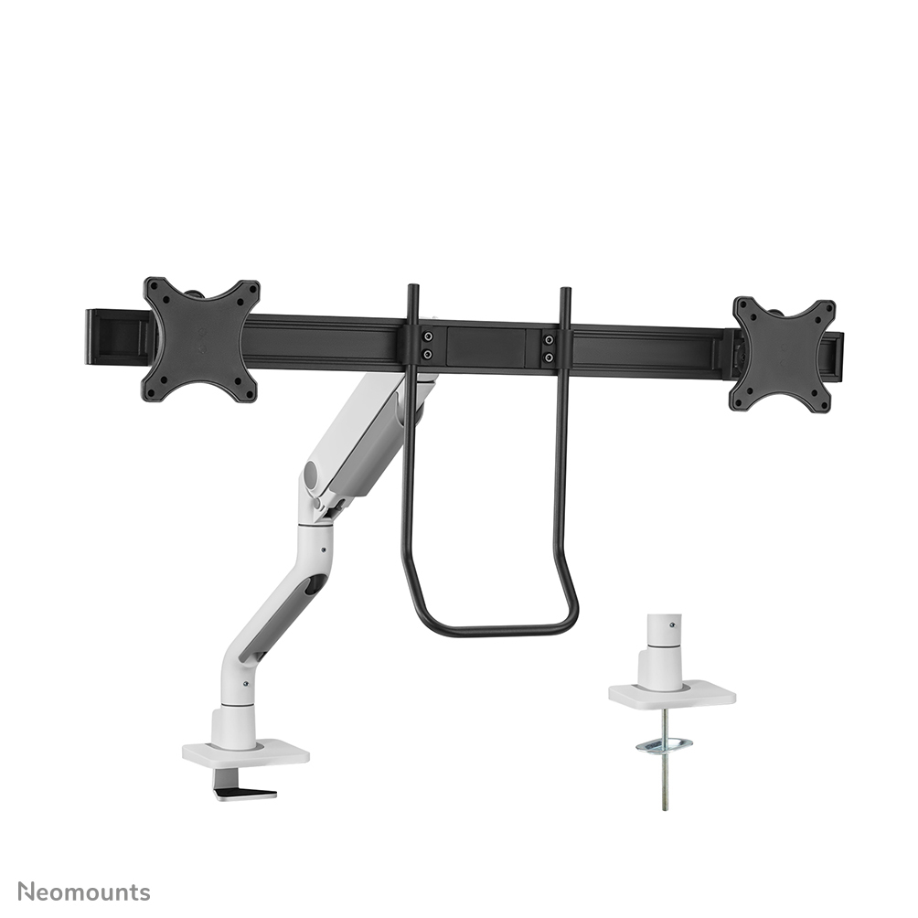 Neomounts Select Desk Mount double display crossbar topfix clamp