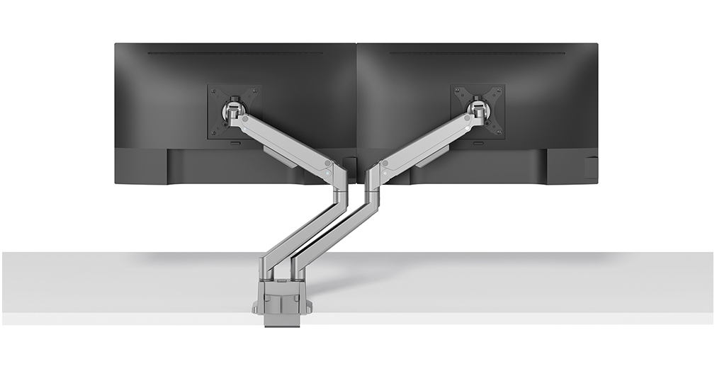 Neomounts S Tischhalterung duo 100x100 9kg/17-32"/silber/voll beweglich
