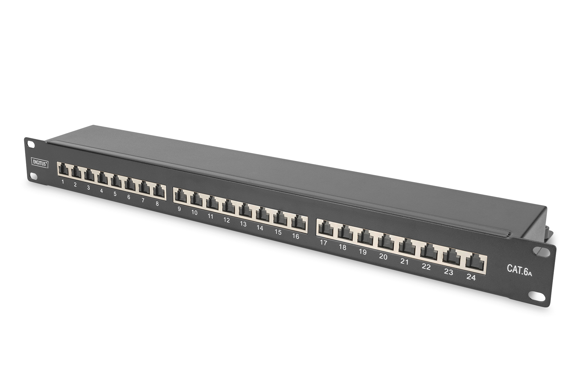 netzwerk switch, patchpanel, 24-port, cat6a, rackmontierbar