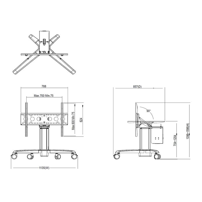 HAGOR Standsystem Touch Lift Pro neigbar