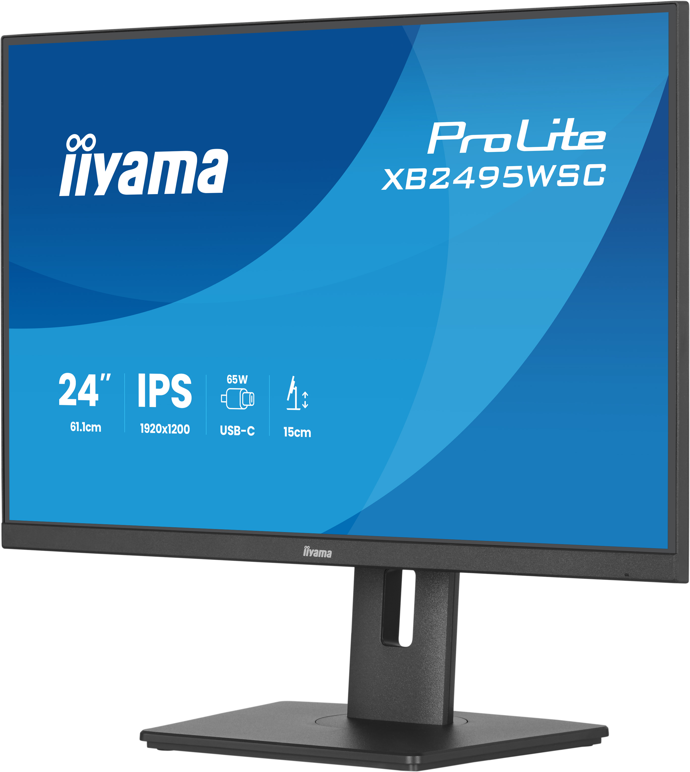 24 Zoll, IPS, USB-C,  Monitorständer, LED-Display