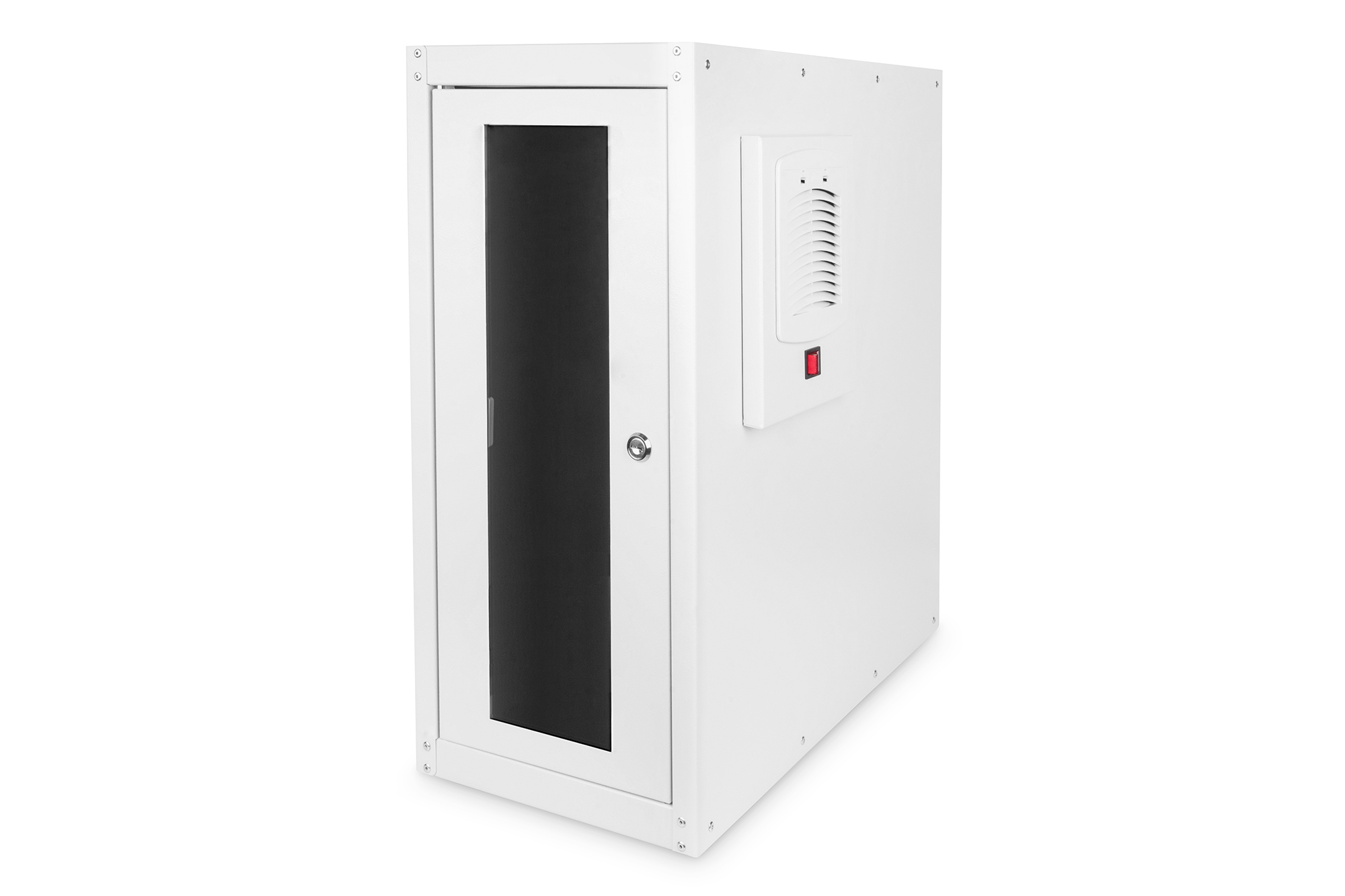 Kühlgerät, Serverschrank, Elektronikschrank, Schwarzglas-Tür, Lüfteröffnung