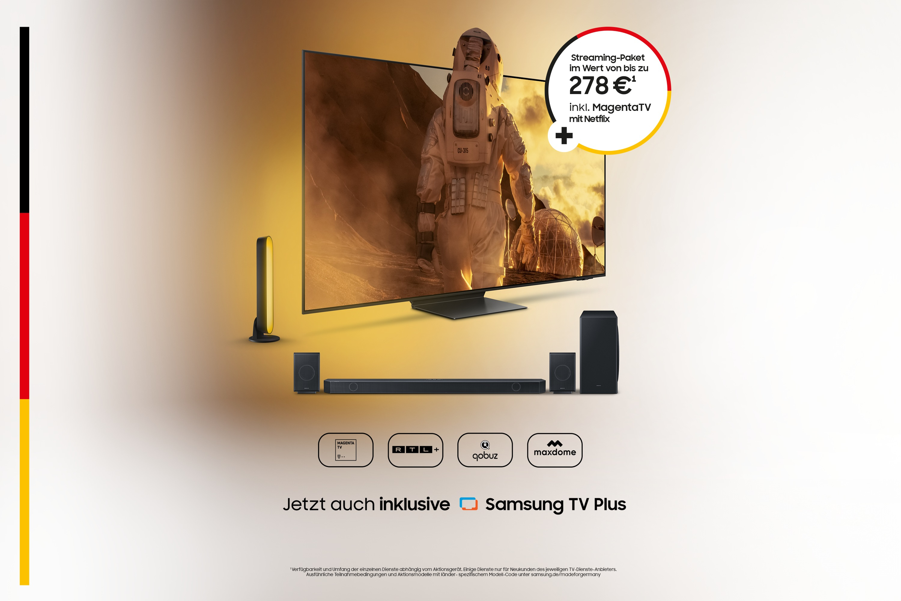 Fernseher, Soundbar, TV-Licht, Heimkino, Akku-Lampe