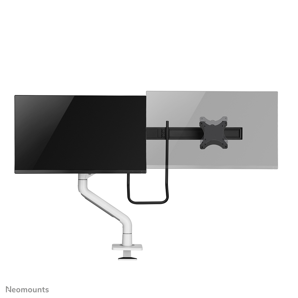 Neomounts Select Desk Mount double display crossbar topfix clamp