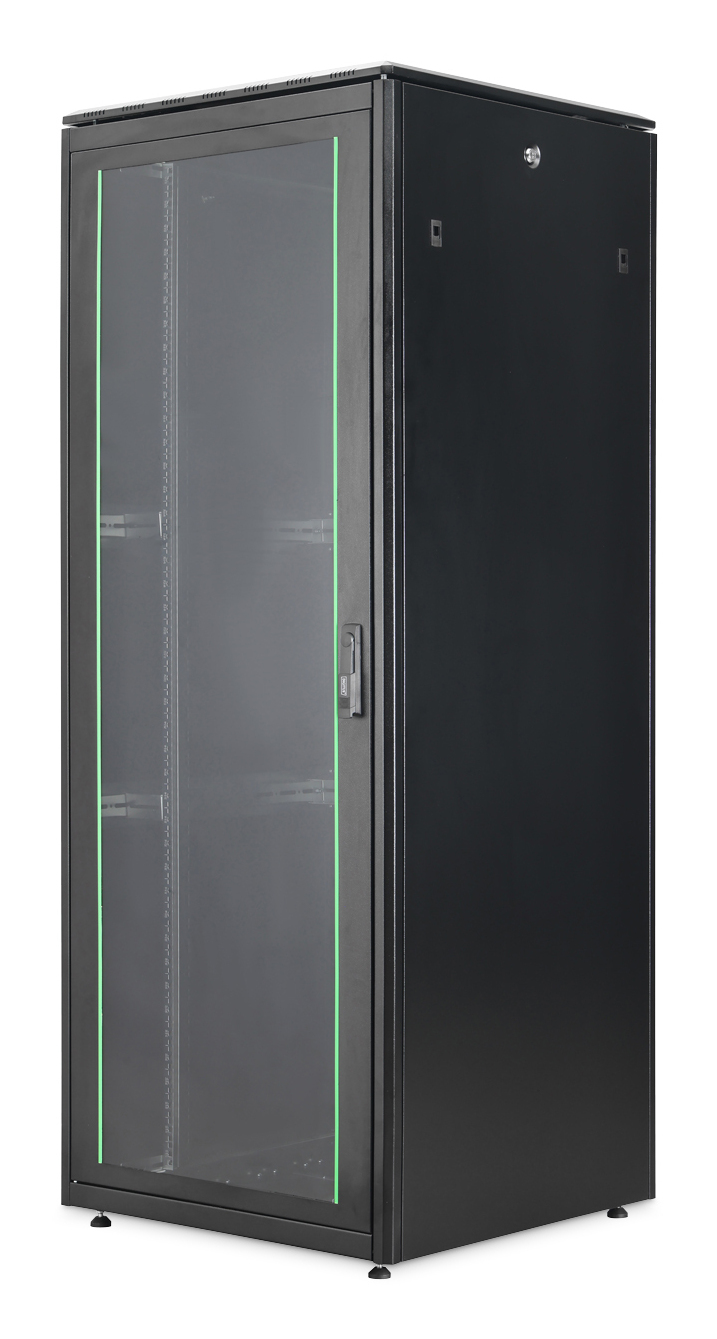 Serverrack, Schrank, Glasfront, Metall, Kühlrack