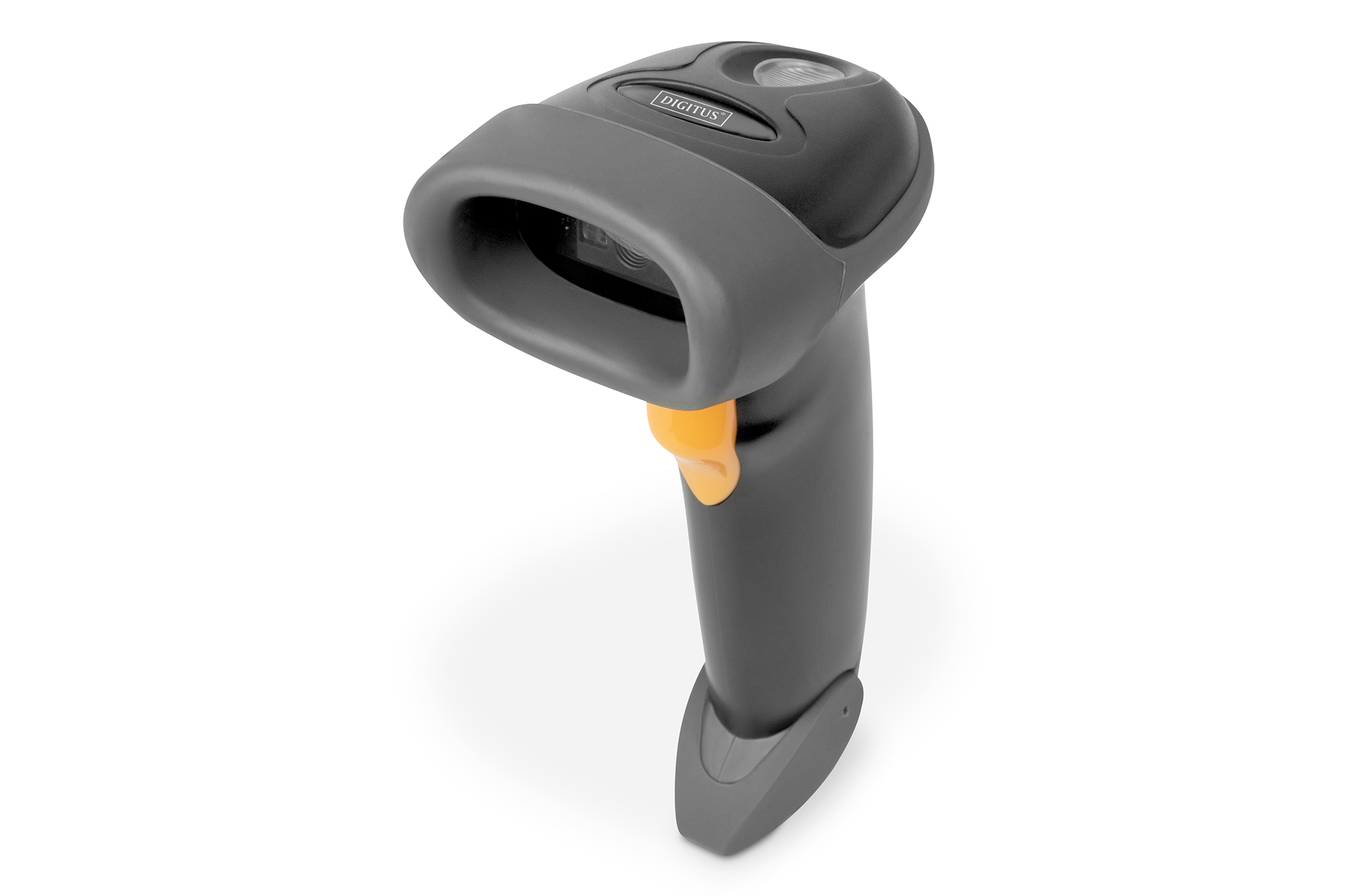 Barcode-Scanner, Handgerät, Grau, Orangene Auslösung, Scanner-Kopf