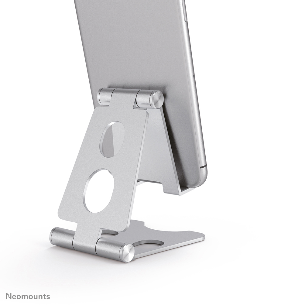 Neomounts Faltbarer Telefon-Ständer - Handy/Smartphone - Passive Halterung - Tisch/Bank - Indoor - Silber