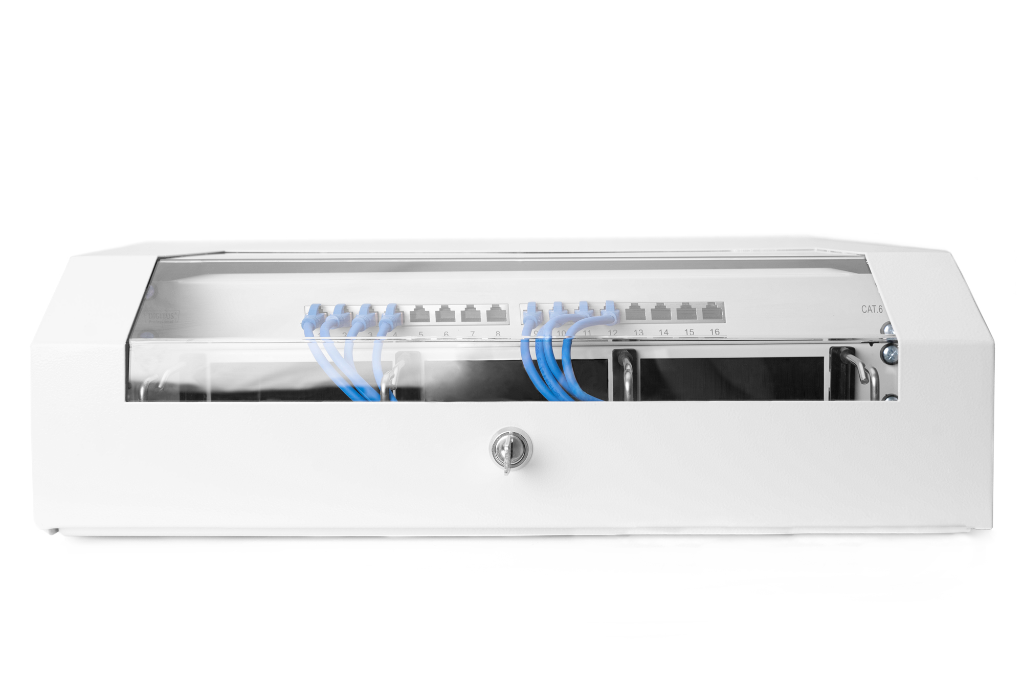 Netzwerk-Switch, Patchpanel, RJ45, Kassette, Schrank-Backplane