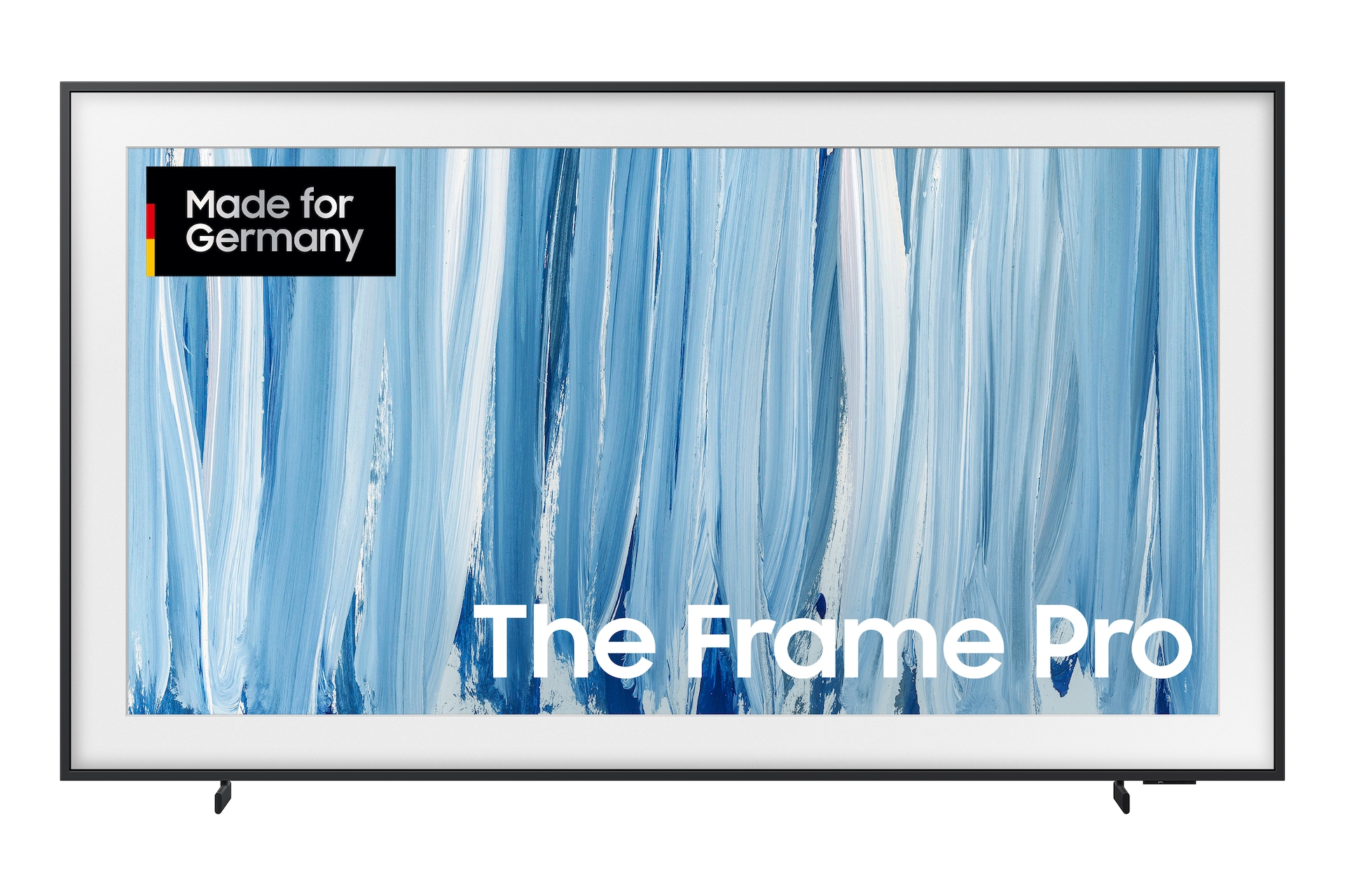 Frame, Gerahmtes Poster, Blaues Kunstwerk, Abstriche Pinselstriche, Montierte Anzeige