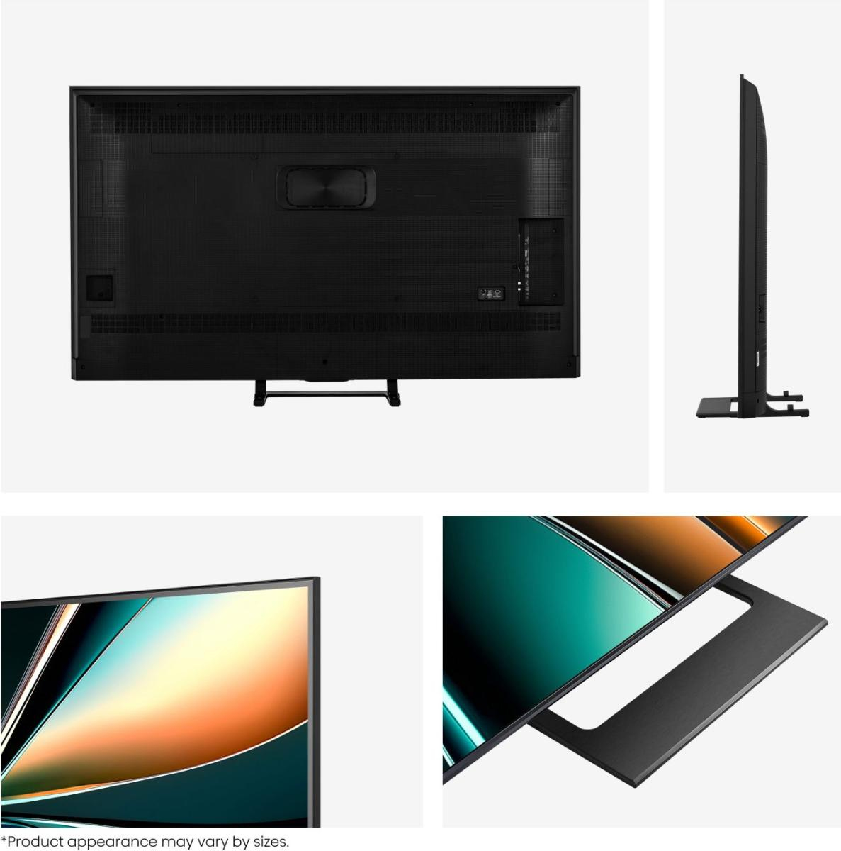 Fernseher, Rückseite Anschlüsse, dünner Bildschirm, Standfuß, gehäuse Kante
