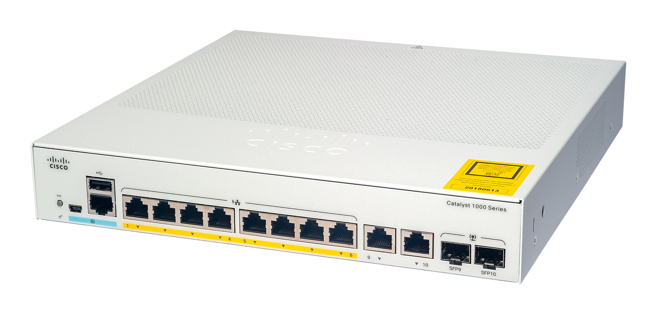 CISCO Switch C1000-8FP-2G-L 8x Gigabit PoE+ (120W), 2x 1G SFP/RJ-45, lüfterlos CISCO Switch C1000-8FP-2G-L 8x Gigabit PoE+ (120W), 2x 1G SFP/RJ-45, lüfterlos