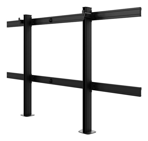 Monitorhalterung, Doppelmonitorständer, Metall, schwarz, freistehend