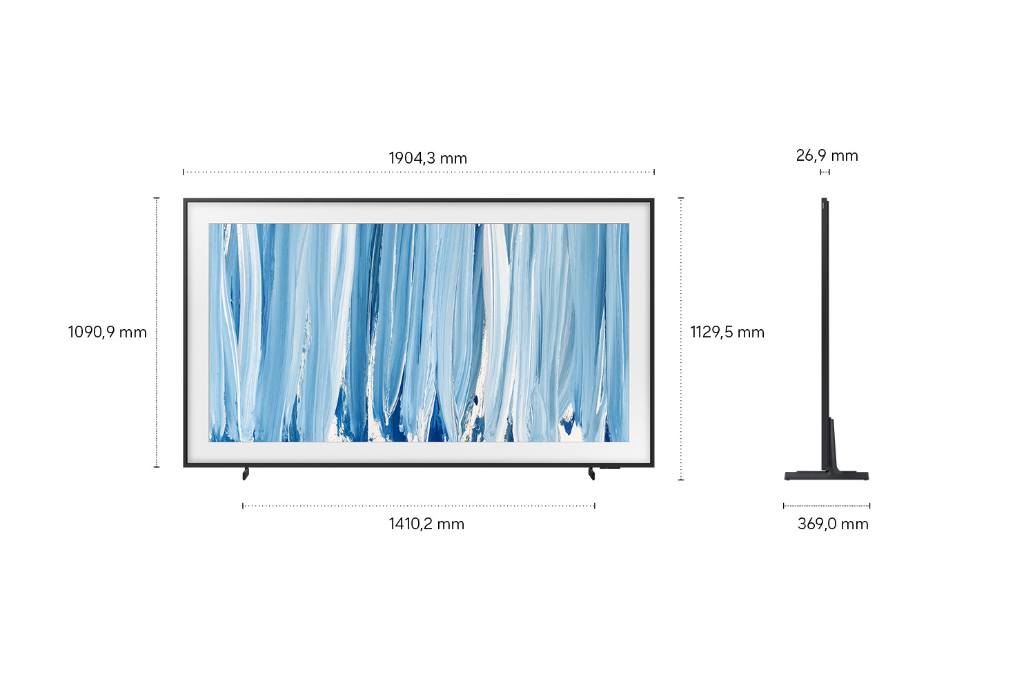 Fernseher, Flachbildschirm, Display, Rahmen, Maße