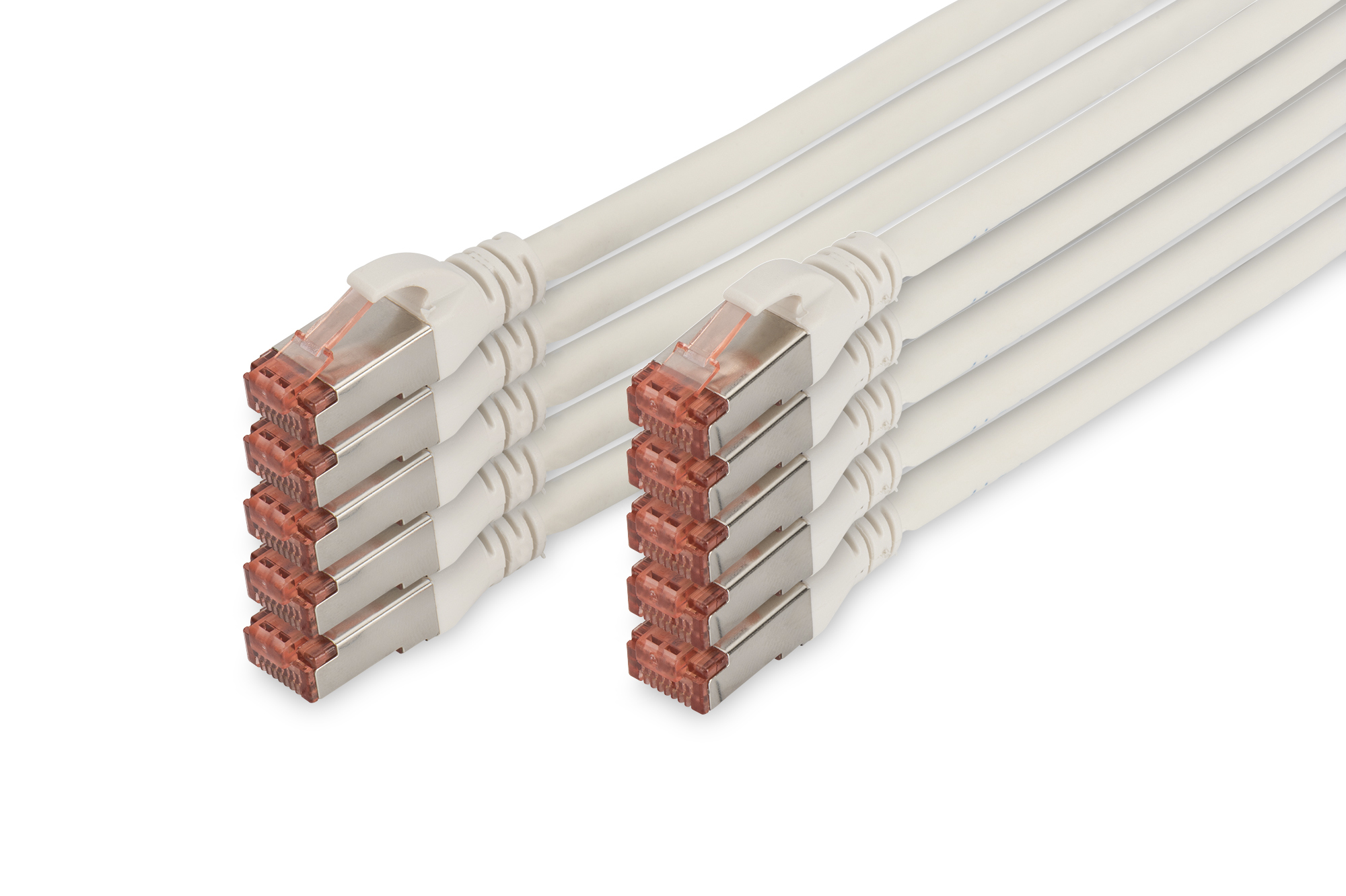 DIGITUS DK-1644-0025-WH-10 CAT 6 S/FTP Patchkabel, 10 Stück DIGITUS DK-1644-0025-WH-10 CAT 6 S/FTP Patchkabel, 10 Stück