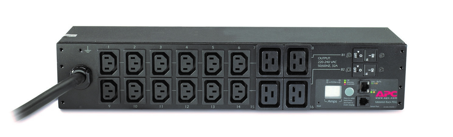 APC AP7822B - RACK PDU, METERED, 2U, 32A, 230V, (12) C13 & (4) C19 APC AP7822B - RACK PDU, METERED, 2U, 32A, 230V, (12) C13 & (4) C19
