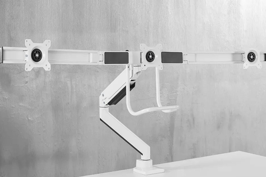 Neomounts NM-D775DX3WHITE Monitorarm 17-27" - Gasfeder - Topfix - 180°-Stopp