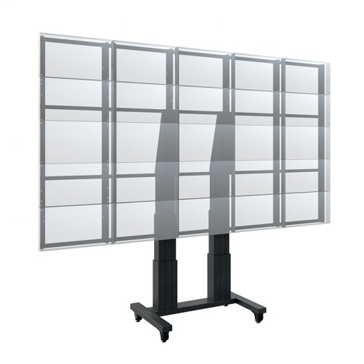 Digitales Anzeigedisplay, LCD-Bildschirm, Mehrfachdisplay, Metallständer, rollbarer Standfuß