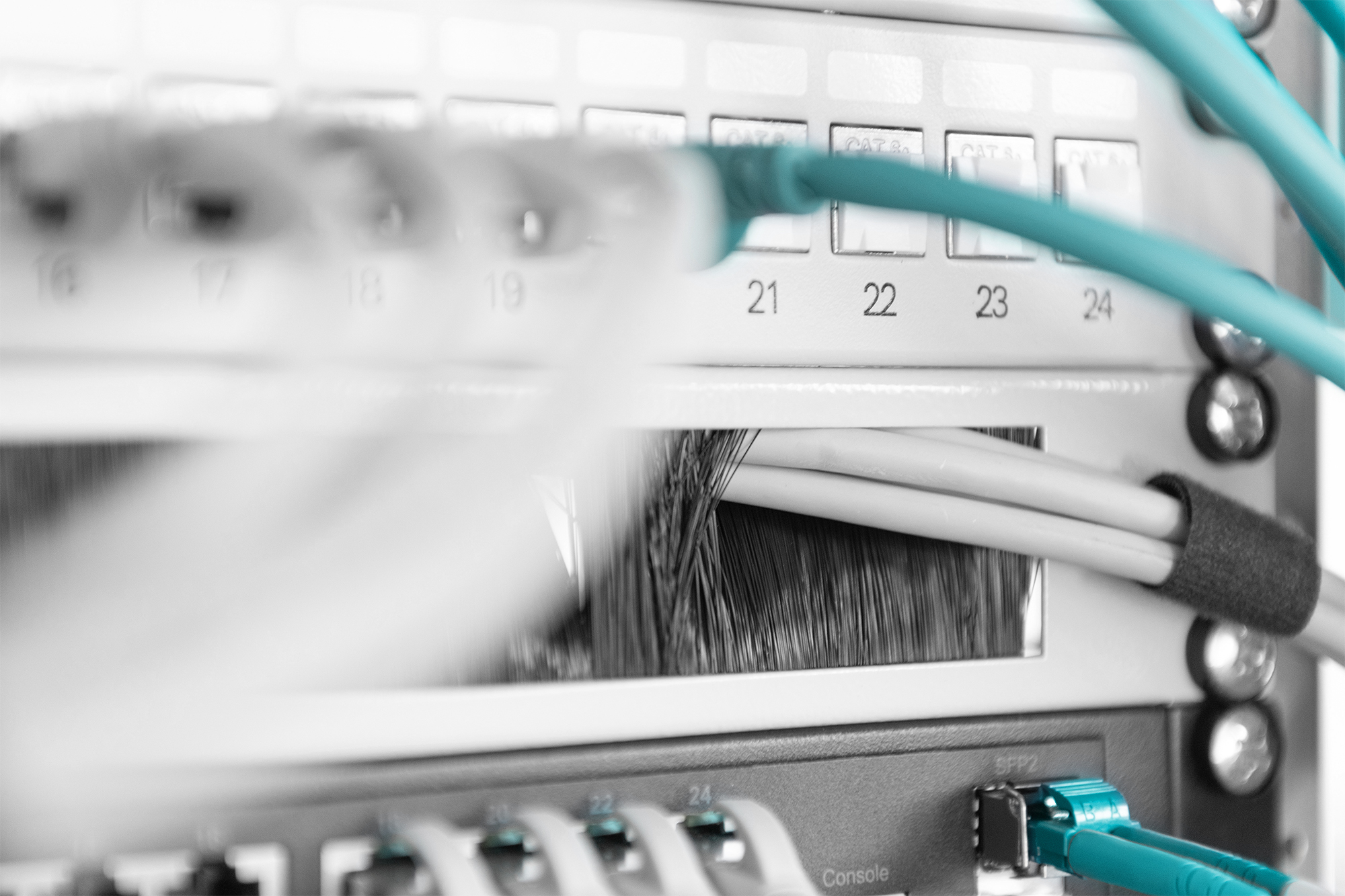 Networking, RJ45, Patch panel, Kabel, Serverrack