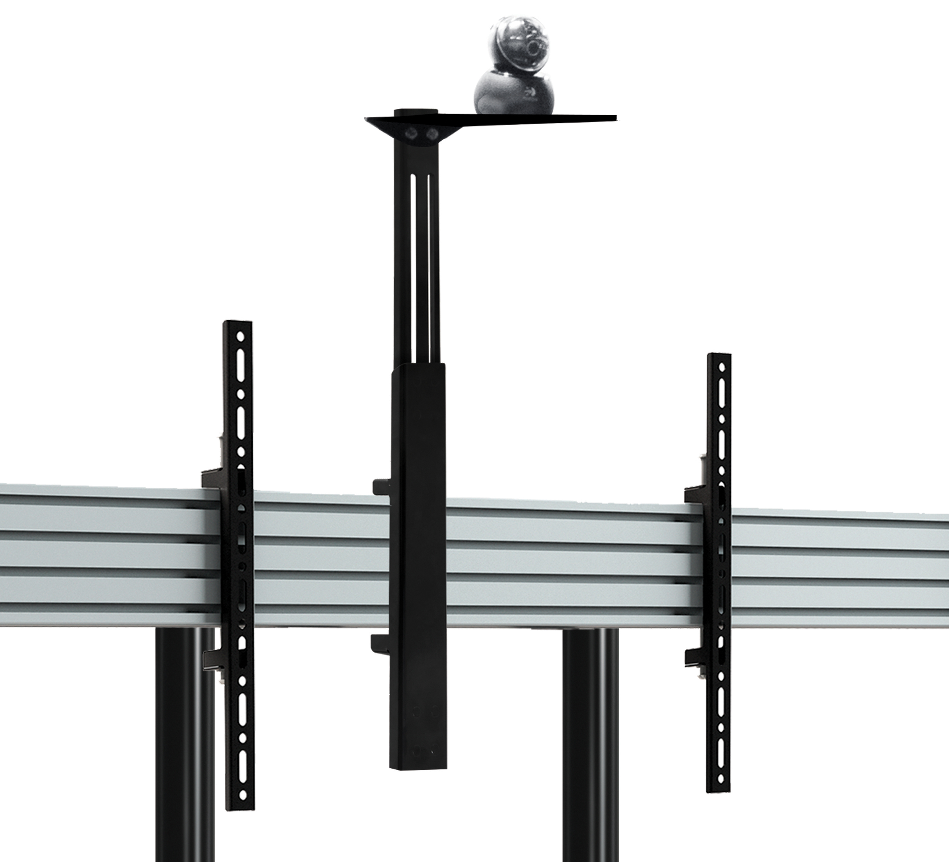 B-TECH SystemX Videokonferenz Rollständer für Dual-Displays nebeneinander mit Kameraablage (VESA 600 x 400) - 1.5m Ø60mm Poles B-TECH SystemX Videokonferenz Rollständer für Dual-Displays nebeneinander mit Kameraablage (VESA 600 x 400) - 1.5m Ø60mm Poles