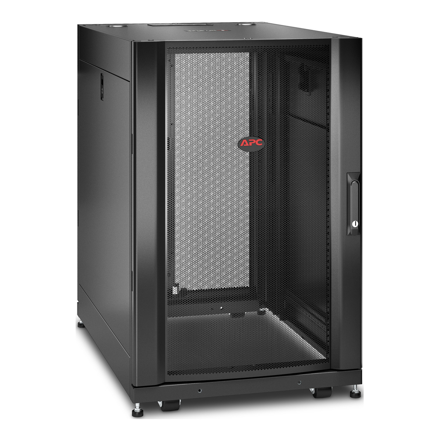 Serverrack, Rack cabinet, Mesh door, Schwarz, Belüftung