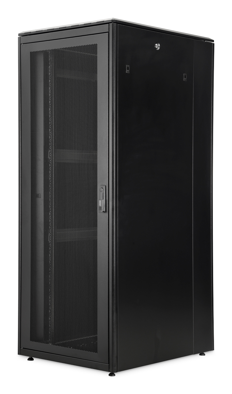 Servergehäuse, Rack-Gehäuse, Glasabdeckung, Metallrahmen, Schwarz