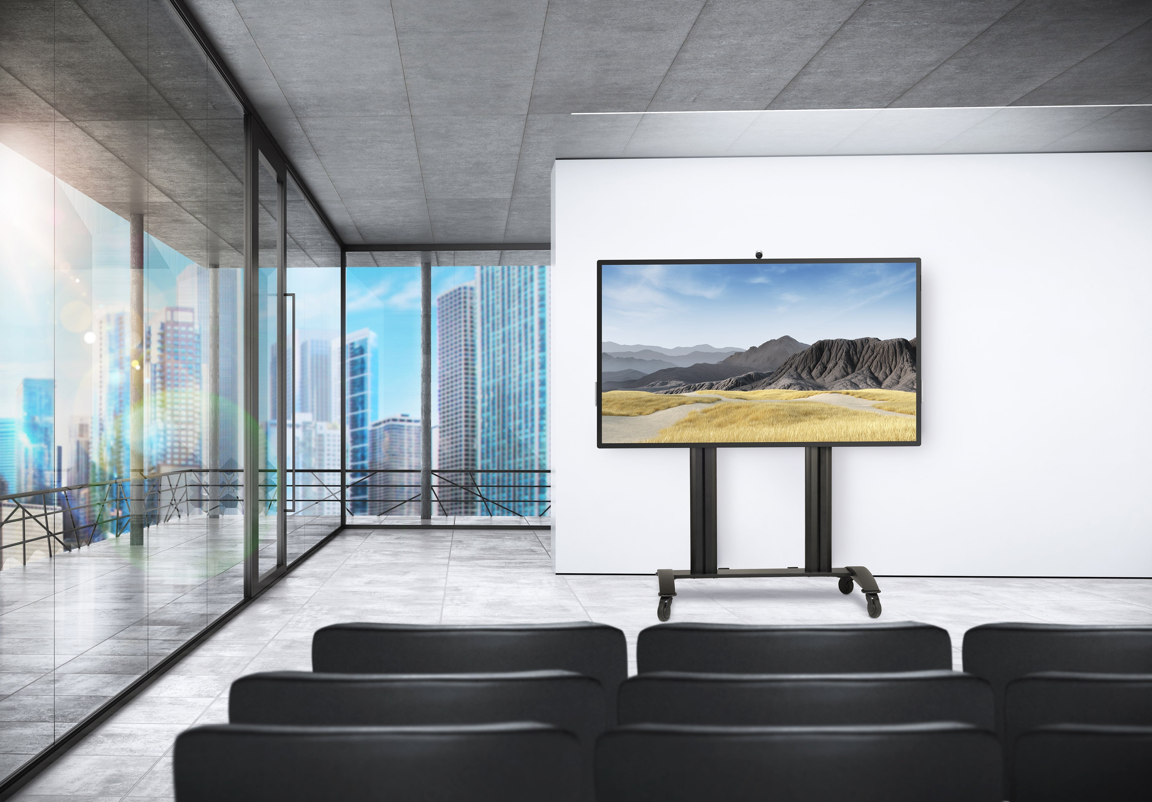 Peerless-AV SR598W-HUB2 Drinnen, Innenarchitektur, Bildschirm, Gemälde, Leute