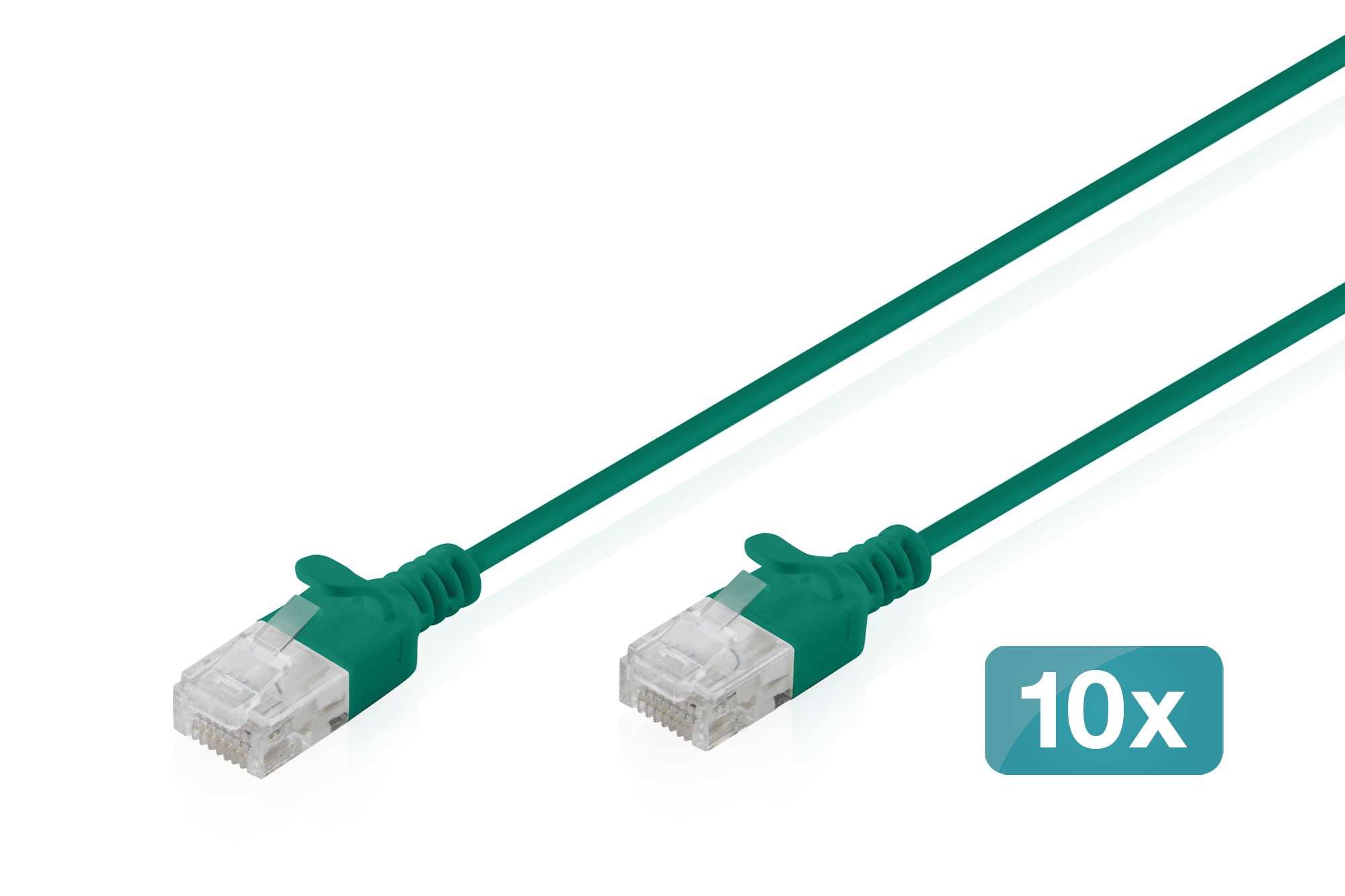 Ethernetkabel, RJ45, Cat5e/Cat6, Grün, 10x Bundle