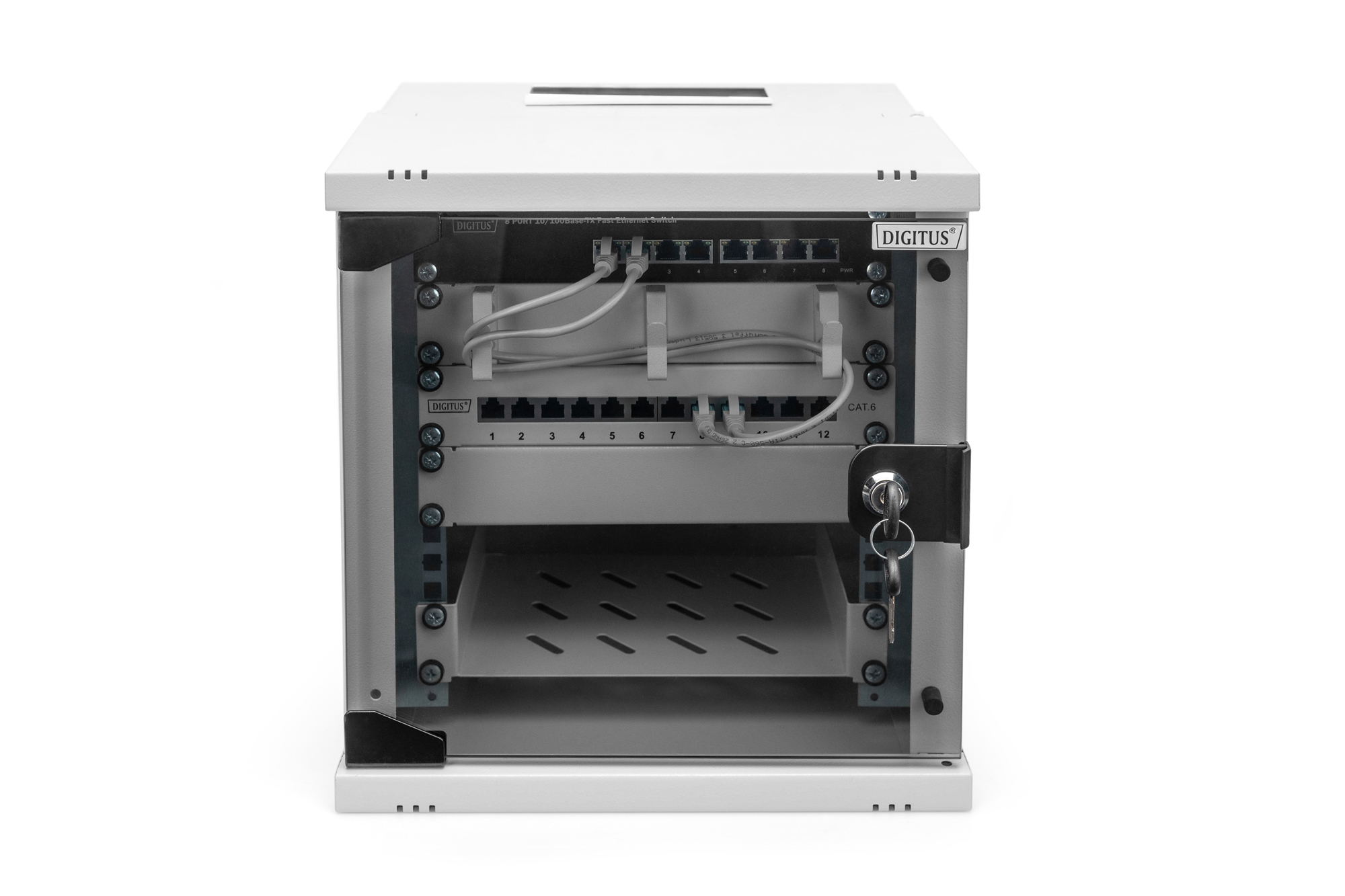 Netzwerk-Switch, Rackmount, 8-Port, Cat.6, Schloss