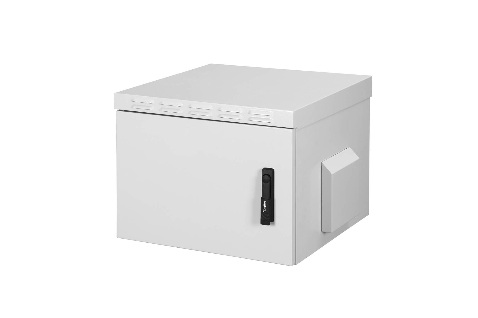 Außenbriefkasten, Metallgehäuse, Weiß, Schwarzer Griff, Seitliche Zeitungsbox