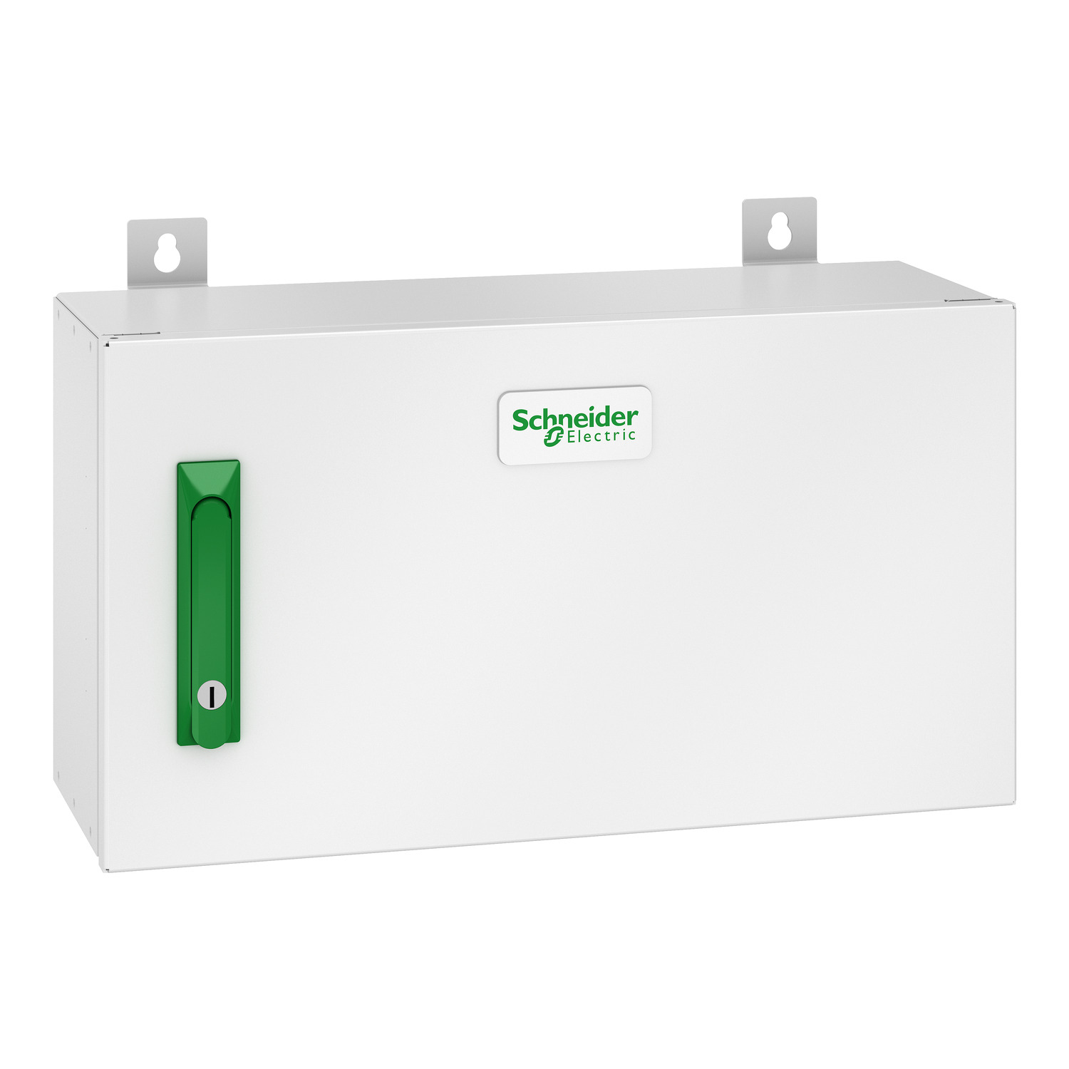elektrische Schutzeinheit, Metallbox, grüner Verriegelung, Schneider Electric, Wandmontage
