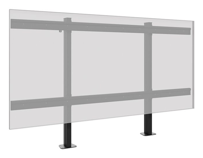 Glastrennwand, transparente Scheibe, Metallgestell, Standfüße