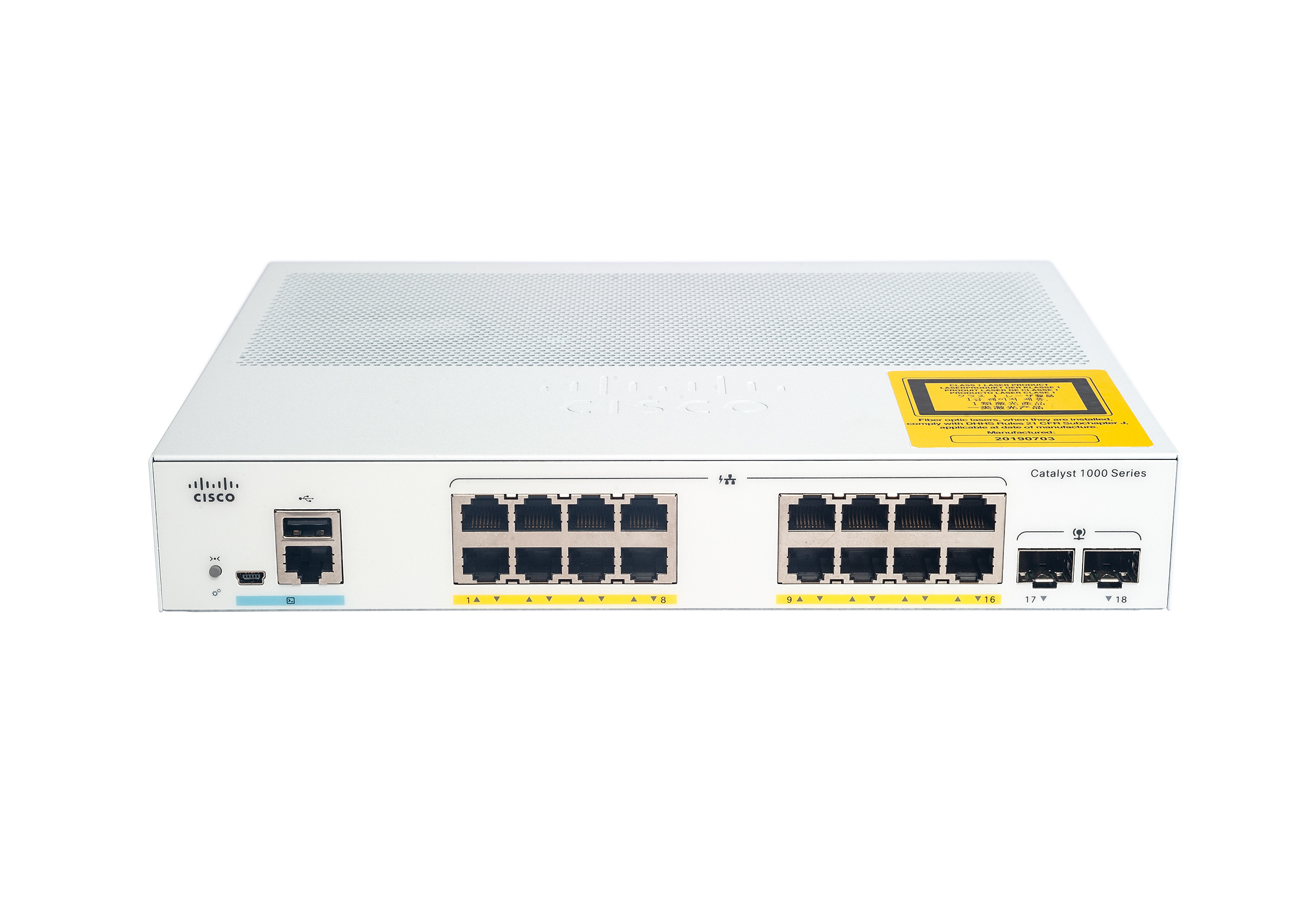 CISCO Switch C1000-16P-2G-L, 16x10/100/GB, 2xDualPorts, PoE+, L2