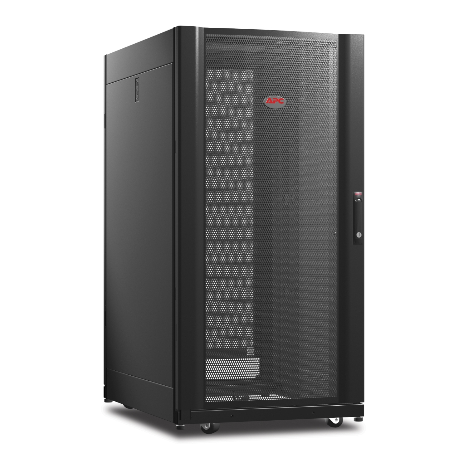 Server rack, Netzwerkrack, Metallgittertür, Schwarz, Rollenbasis