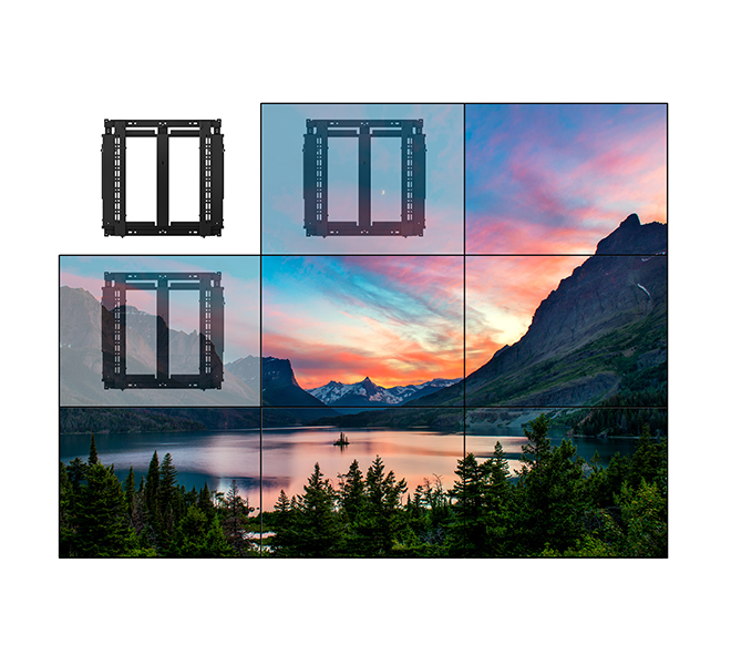 B-TECH Videowall Wandhalter mit Feinjust. ultra slim BT8312/B V2 B-TECH Videowall Wandhalter mit Feinjust. ultra slim BT8312/B V2