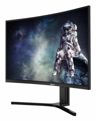 Monitor, Curved, 24-27 Zoll, Schreibtischständer, Astronautenbild